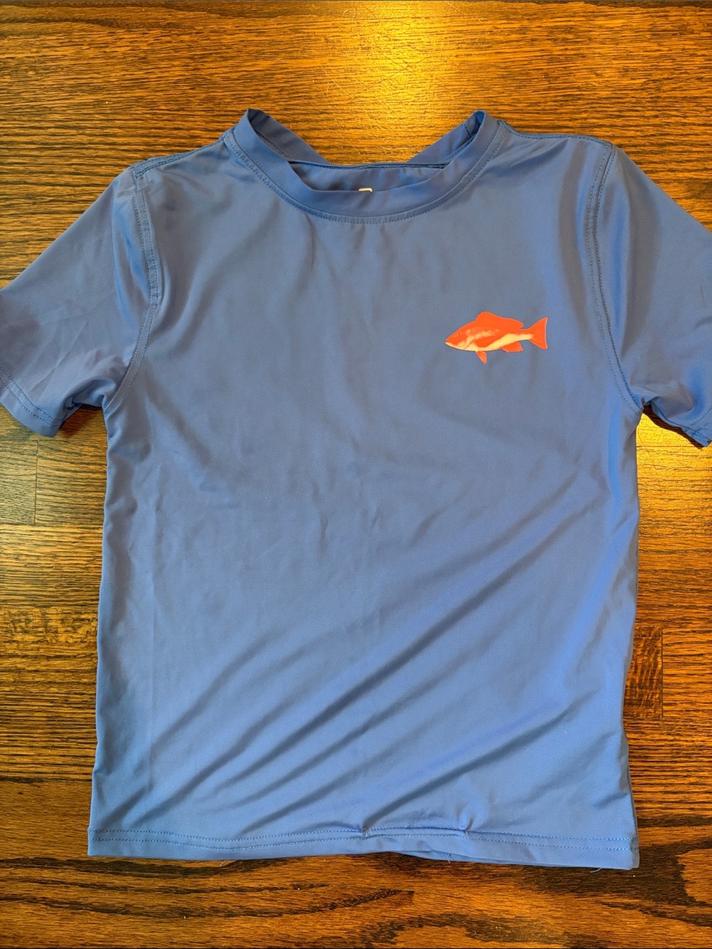 Class Club Blue Rashguard with Orange Fish Graphic